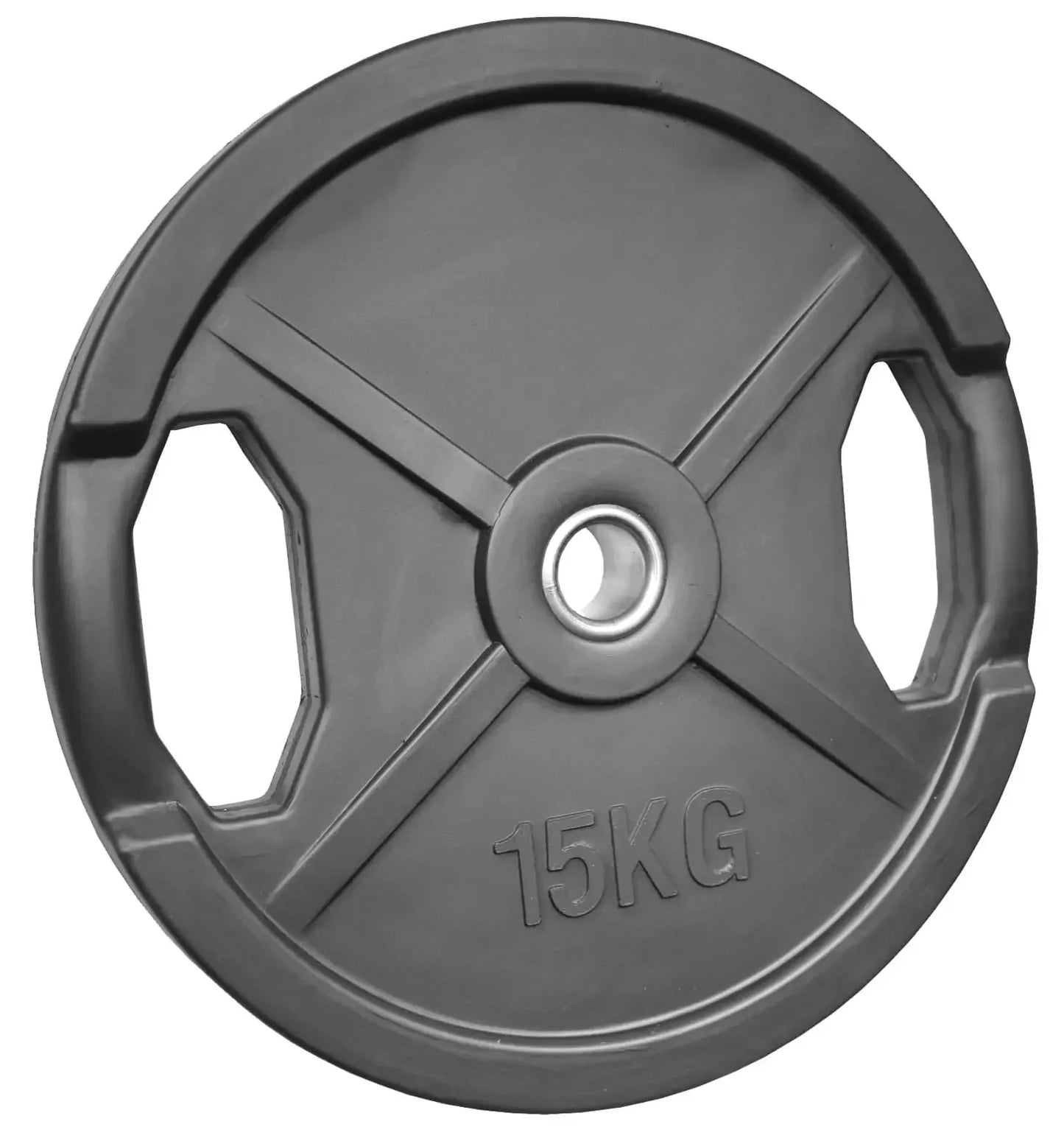 15 kg Hantelscheibe für Krafttraining, Fitness & Homegym mit Griffmulden und Metallkern