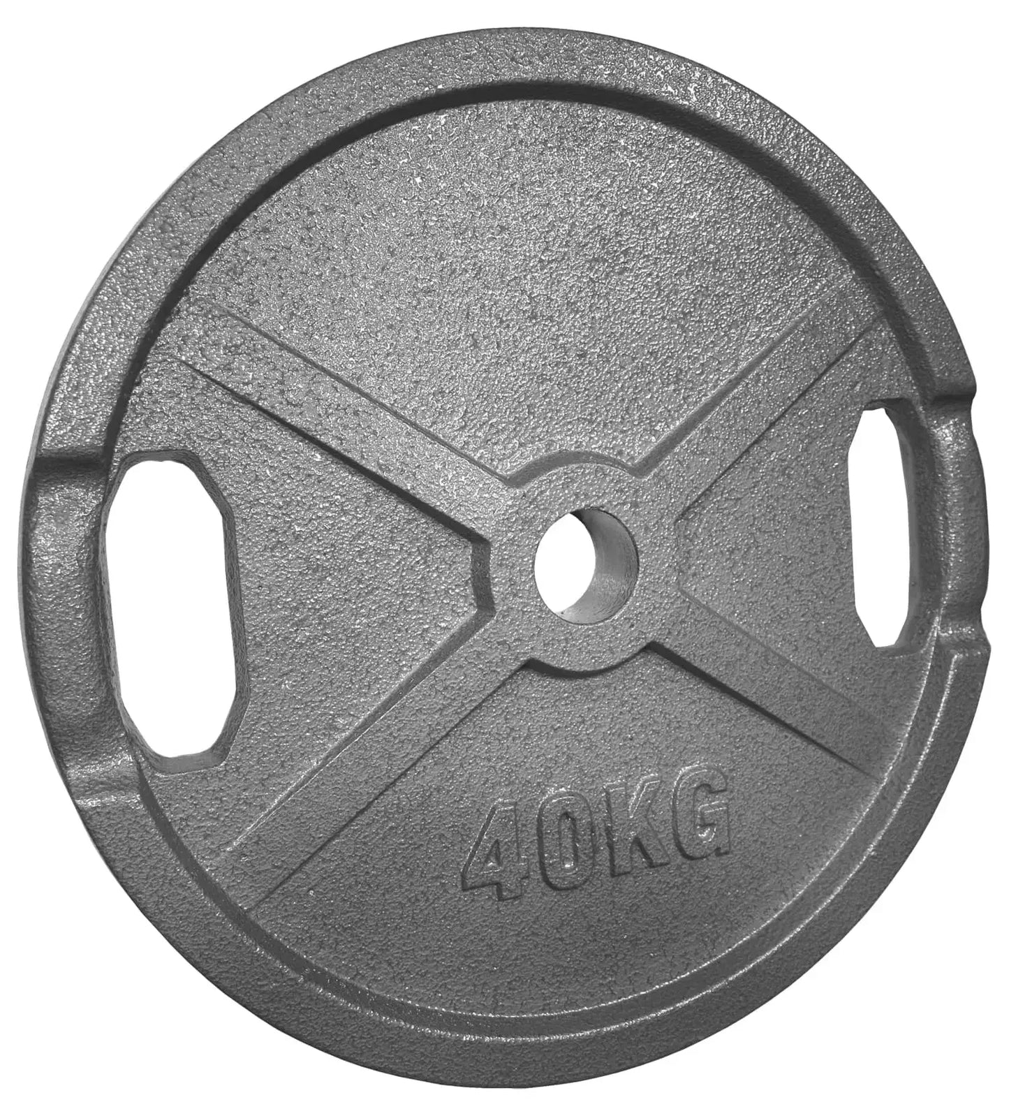 40 kg Hantelscheibe für Krafttraining, robustes Gussdesign mit Griffmulden, ideal für Homegym & Studio