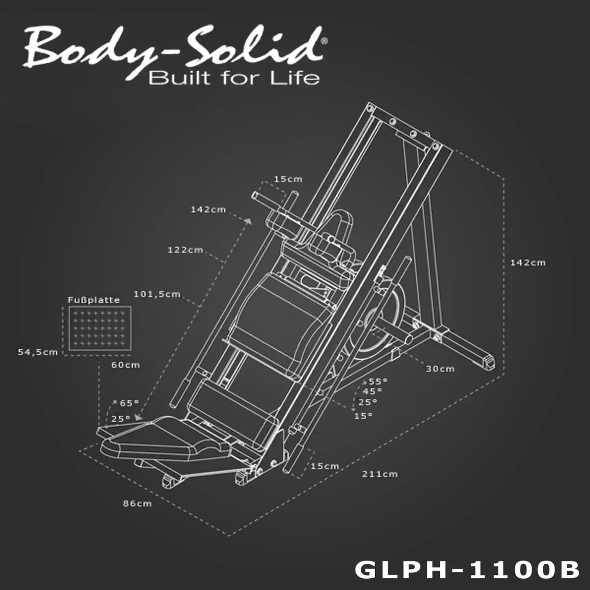 Body-Solid GLPH-1100B Liegestützbank mit Maßen für Homegym & Studio – Kraftsport Equipment