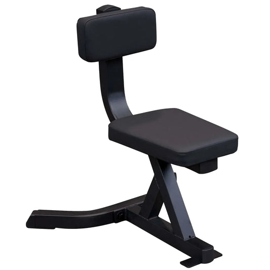 Schwarze Hantelbank mit Rückenlehne für Krafttraining im Homegym oder Studio