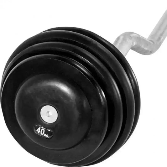 40 kg Hantelscheiben auf Kurzhantelstange für Krafttraining und Fitness
