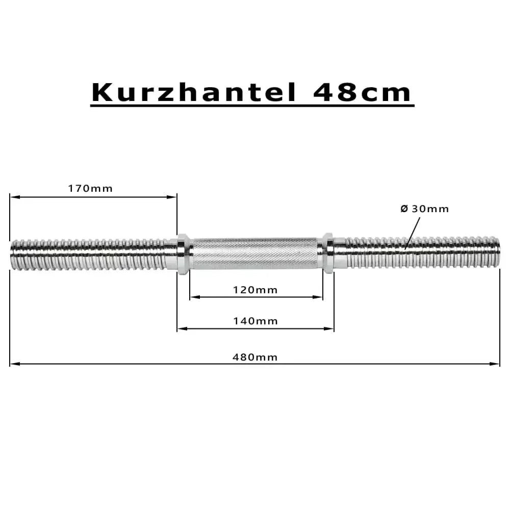 Kurzhantel 48 cm mit 30 mm Durchmesser, ideal für Homegym und Krafttraining