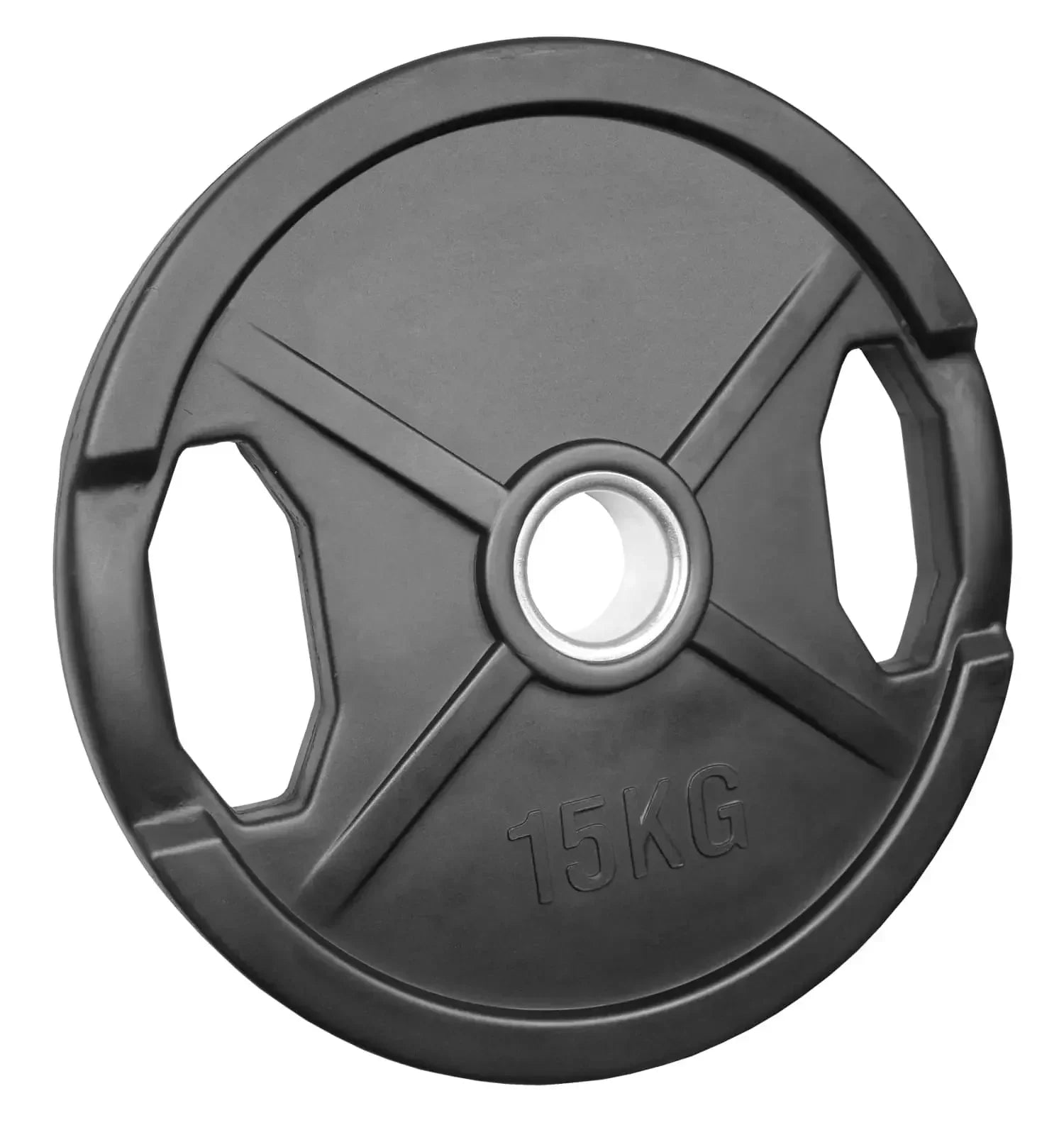 15 kg Hantelscheibe für Krafttraining, Fitness und Homegym mit Griffmulden und Metallkern