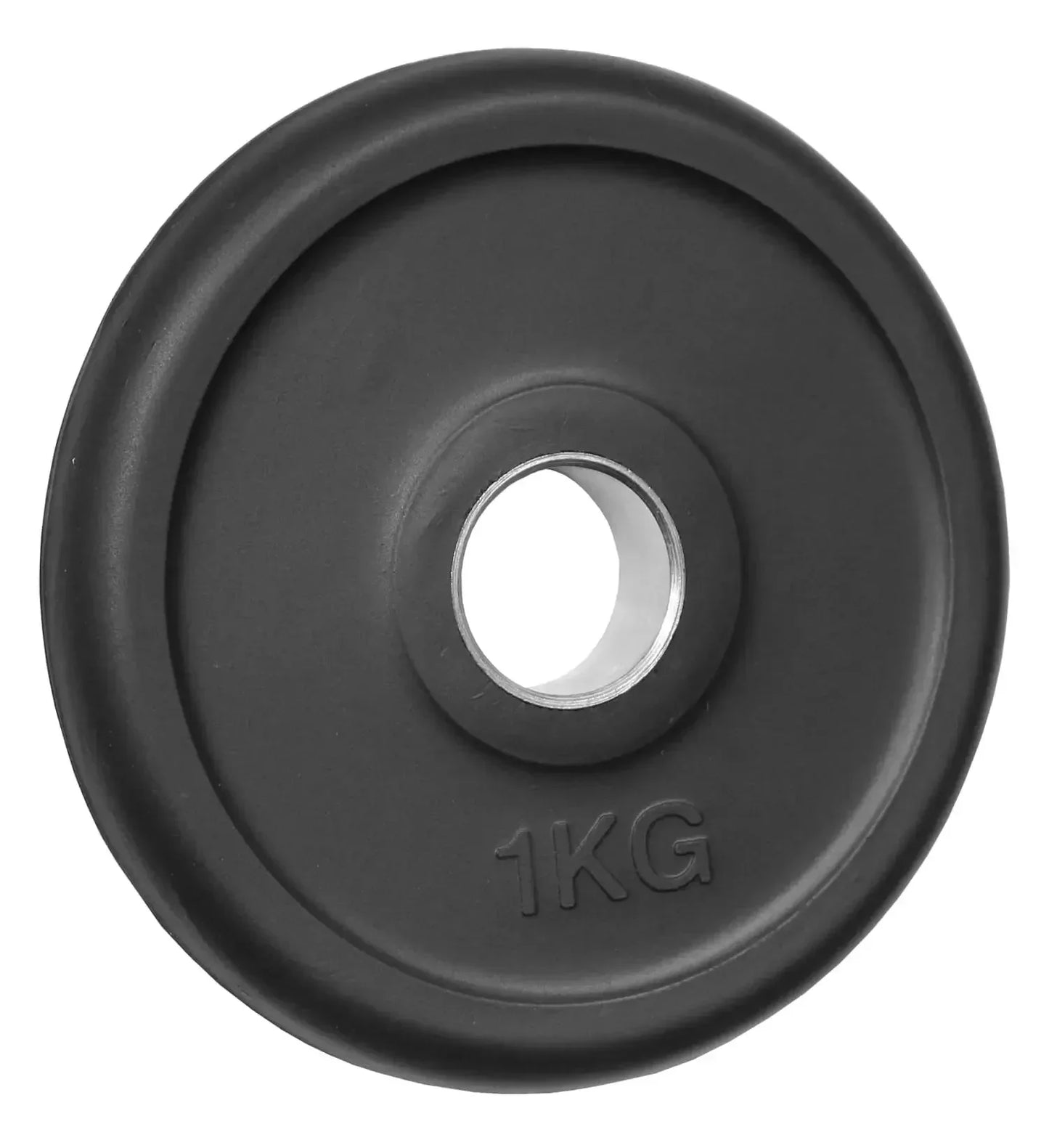 1 kg Hantelscheibe für Krafttraining, schwarz, mit Metallbohrung, ideal für Homegym & Studio