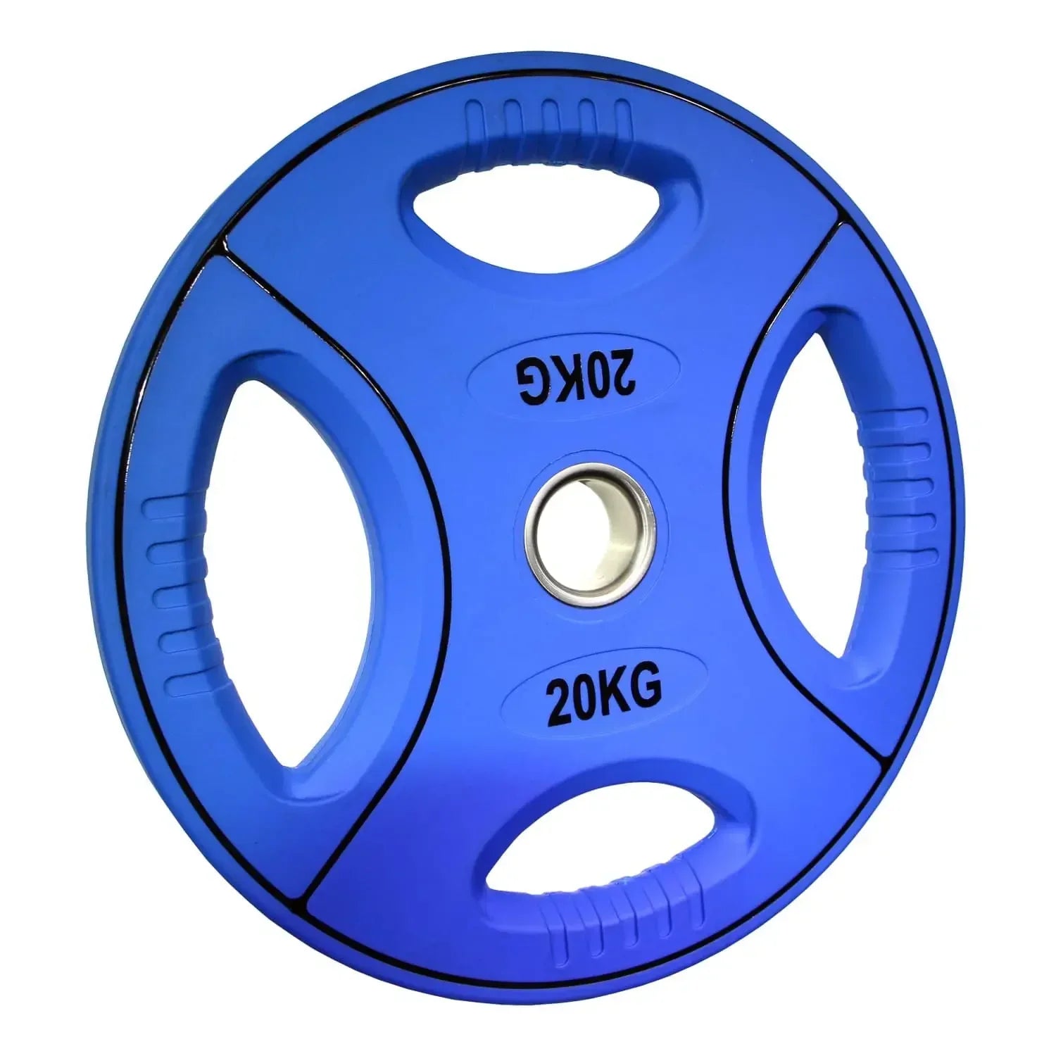 Blaue 20kg Hantelscheibe mit Griffen für Krafttraining und Fitness