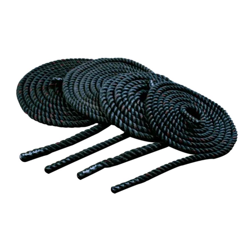 Schwarze Fitness-Seile für Krafttraining und Homegym, robust und ideal für funktionelles Training
