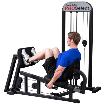 Mann trainiert Beine an Body-Solid PROSelect Kraftstation für Homegym & Studio