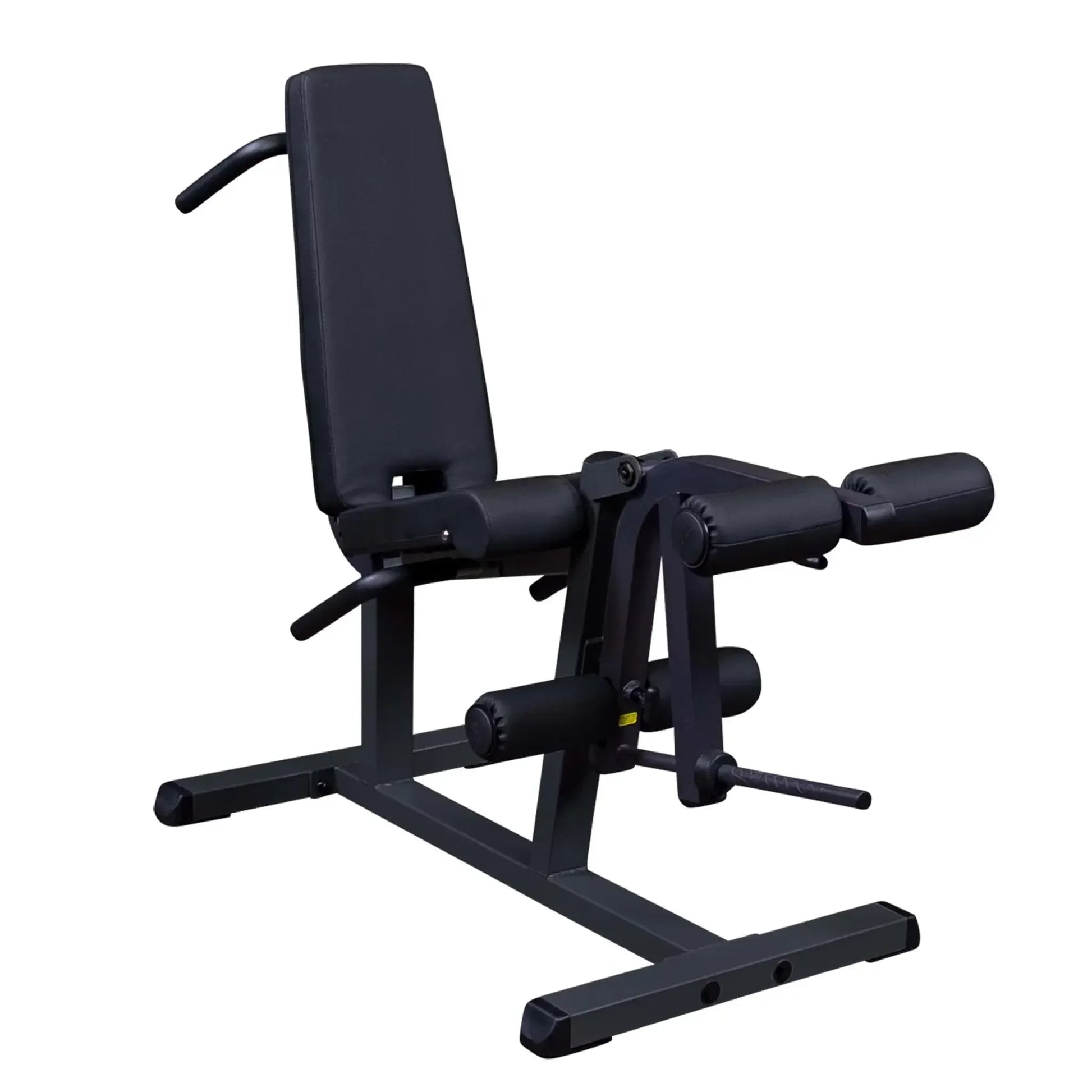 Schwarze Hantelbank mit verstellbarer Rückenlehne und Beinpress für Homegym & Studio