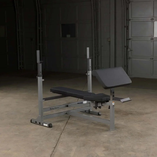 Body-Solid Hantelbank mit Squat-Ständer für Homegym & Studio Training