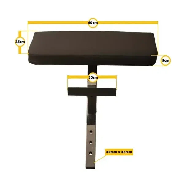Hantelbank mit Maßen 60x35 cm, 45mm x 45mm Stahlrohr – ideal für Homegym & Krafttraining