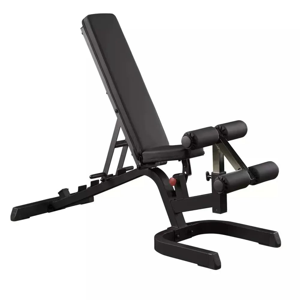 Schwarze verstellbare Hantelbank mit Beinhalter für Homegym und Studio-Training