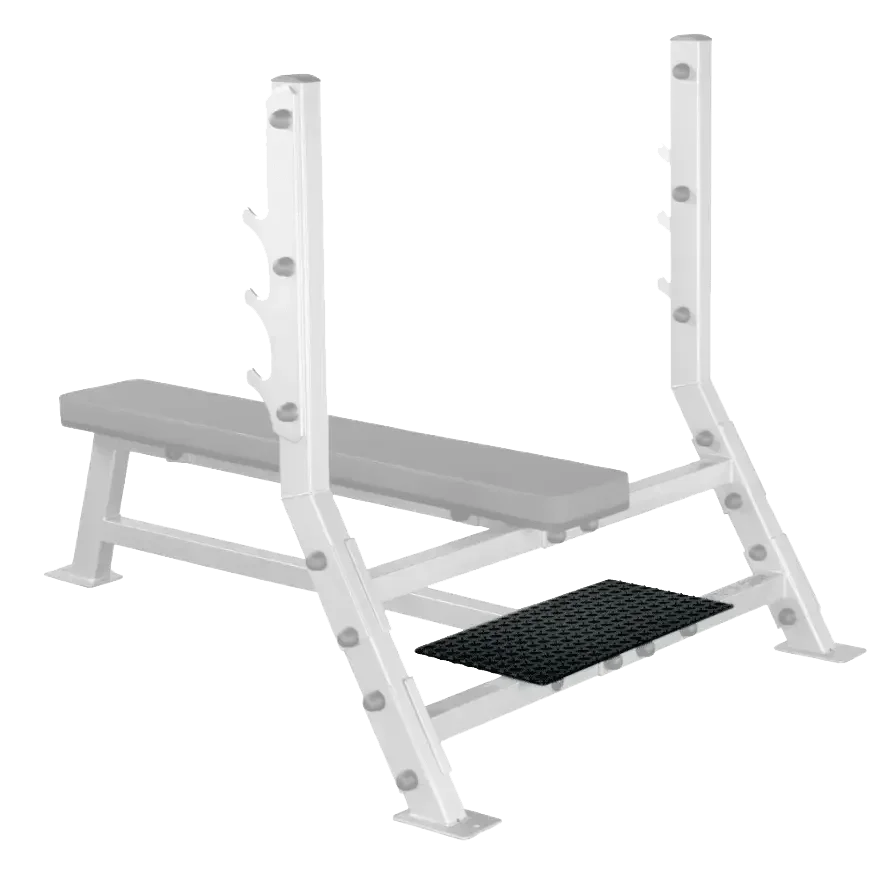 Weißer Krafttrainings-Bank mit Hantelablage und rutschfester Matte für Homegym & Studio