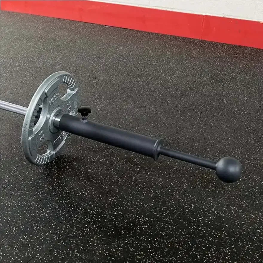 Hantelstange mit Gewichtsscheibe auf Fitnessboden – ideal für Krafttraining und Homegym