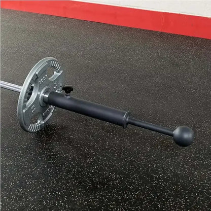Hantelstange mit Gewichtsscheibe auf Fitnessboden – ideal für Krafttraining und Homegym
