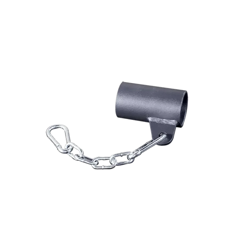 Schwarzer Hantelhalter mit Kette für Kraftstationen und Fitnessgeräte