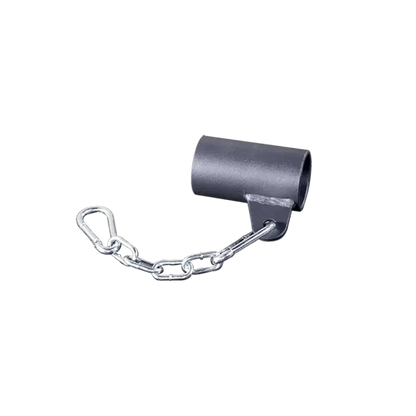 Schwarzer Hantelhalter mit Kette für Kraftstationen und Fitnessgeräte