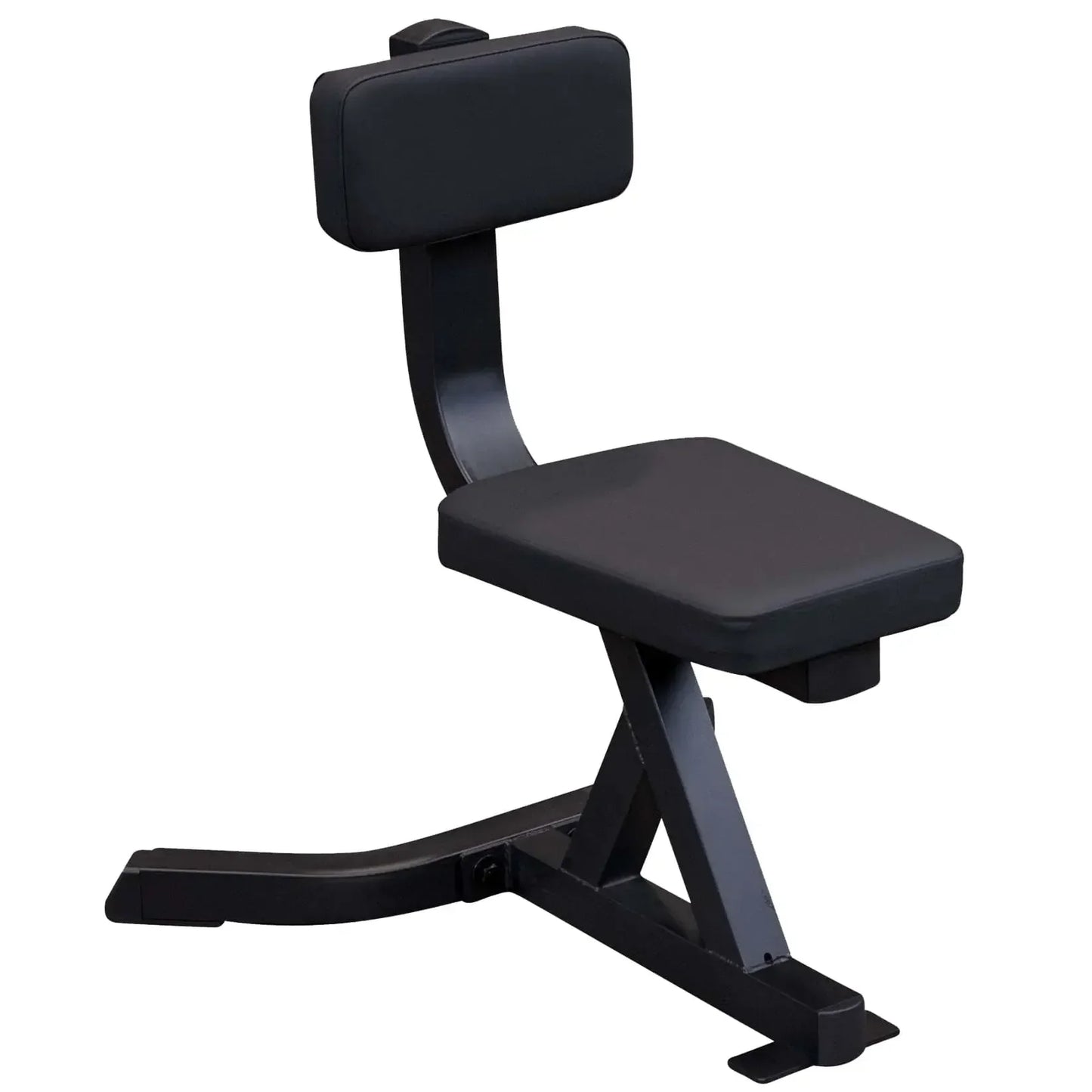 Schwarze Hantelbank mit Rückenlehne für Krafttraining im Homegym oder Studio