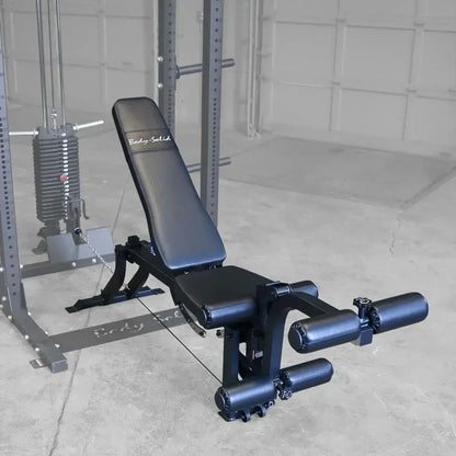 Body-Solid Hantelbank mit Beinpress und Kabelzug für Homegym & Studio Training