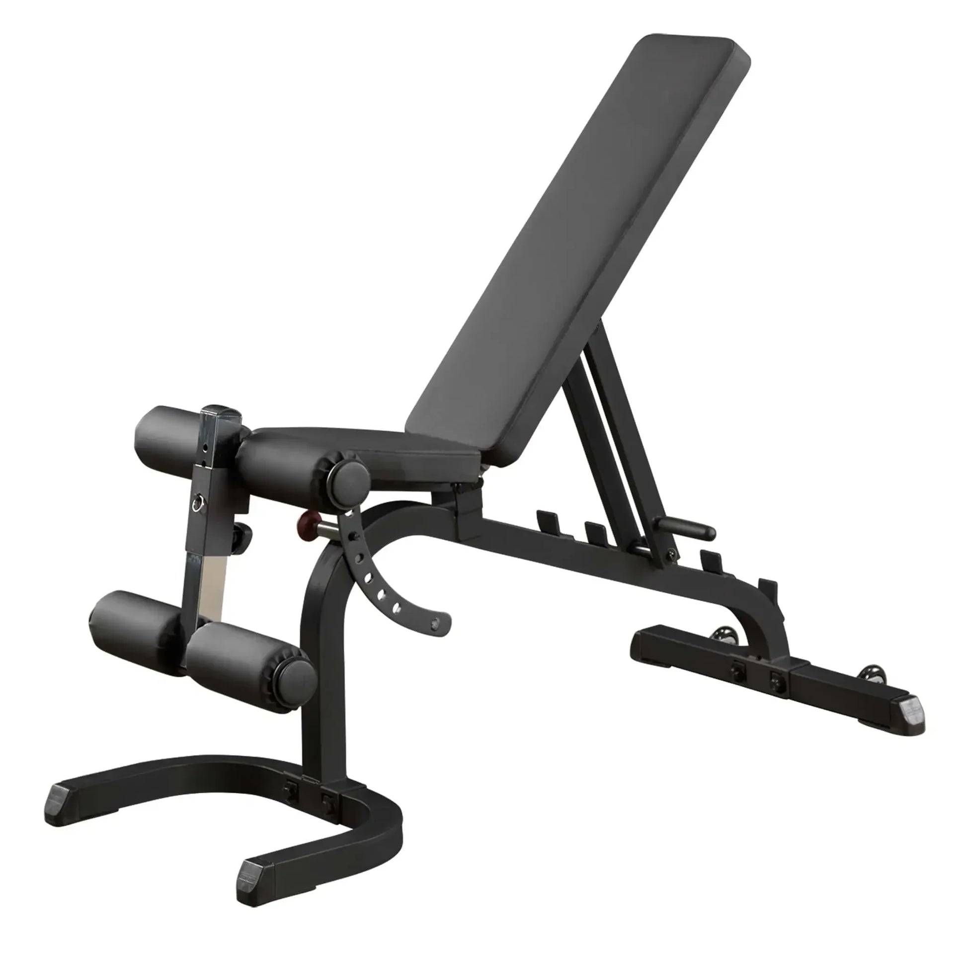 Schwarze verstellbare Hantelbank mit Beinhalter für Homegym & Studio-Training