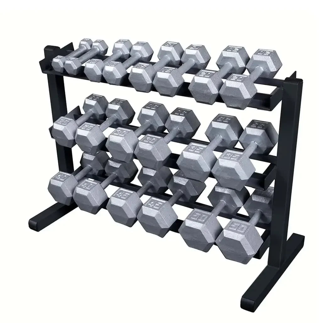 Hantelset mit Hexagon-Hanteln und Ständer für Homegym & Studio