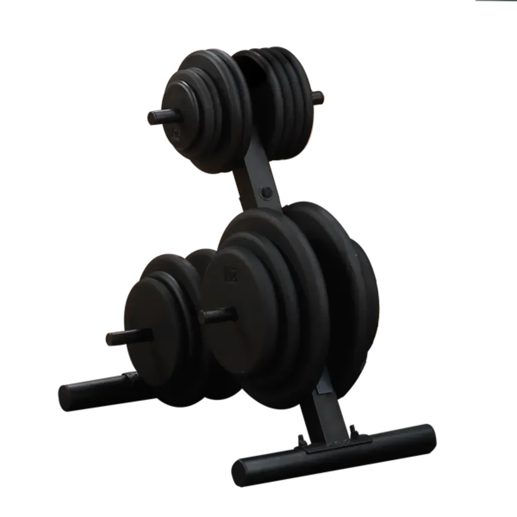 Schwarze Hantelbank mit Gewichten für Homegym & Studio-Training