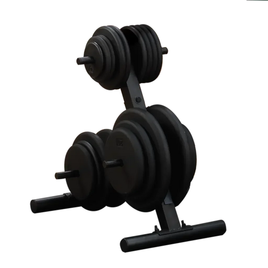 Schwarze Hantelbank mit Gewichten für Homegym & Studio-Training