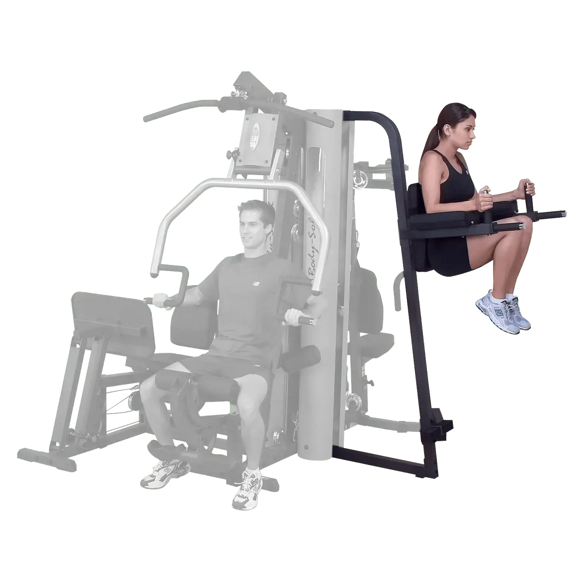 Body Solid FKR Kniehebe-/Dipstation Erweiterung für Fusion-Serie F-500/F-600, baugleicher Mechanismus