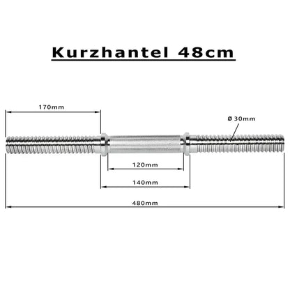 Kurzhantel 48 cm mit 30 mm Durchmesser, ideal für Homegym und Krafttraining