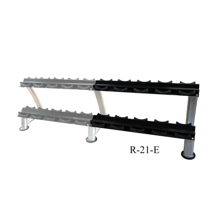 Hantelablage R-21-E für Homegym & Studio – robuste Kraftsport-Ausrüstung mit 2 Ebenen