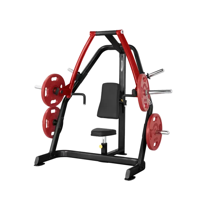 Rote und schwarze Kraftstation mit Hantelscheiben für Homegym-Training