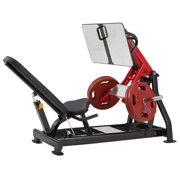 Rote und schwarze Beinpresse für Homegym mit Hantelscheiben – Krafttraining Equipment