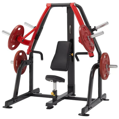 Kraftstation mit Hantelbank und roten Gewichten für Homegym & Studio-Training