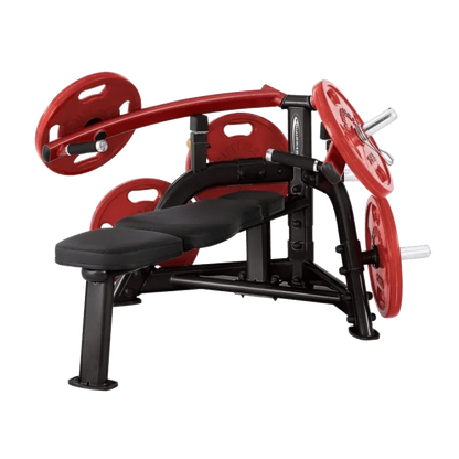 Schwarze Hantelbank mit roten Gewichten für Homegym & Studio-Training