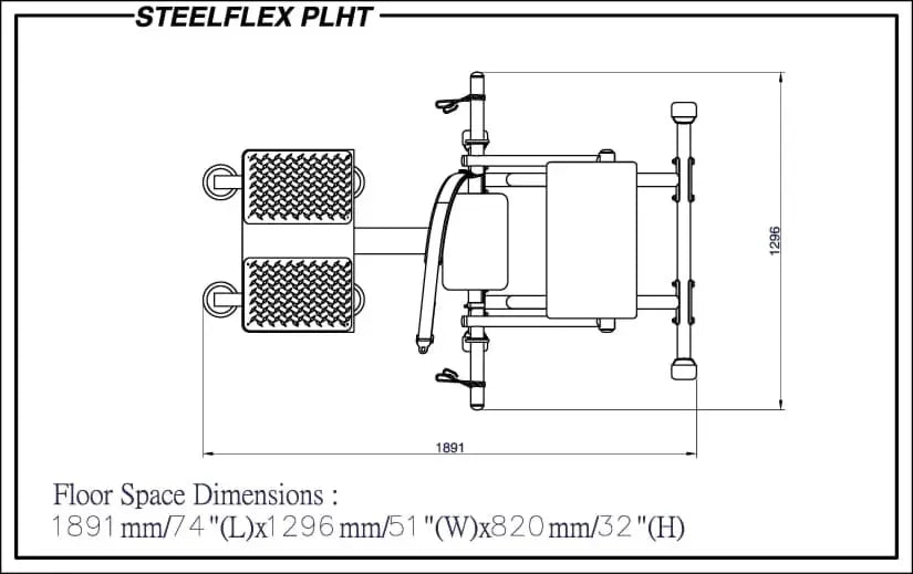 STEELFLEX PLHT Kraftstation mit Maßen 1891x1296 mm – ideal für Homegym & Studio