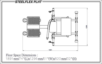 STEELFLEX PLHT Kraftstation mit Maßen 1891x1296 mm – ideal für Homegym & Studio