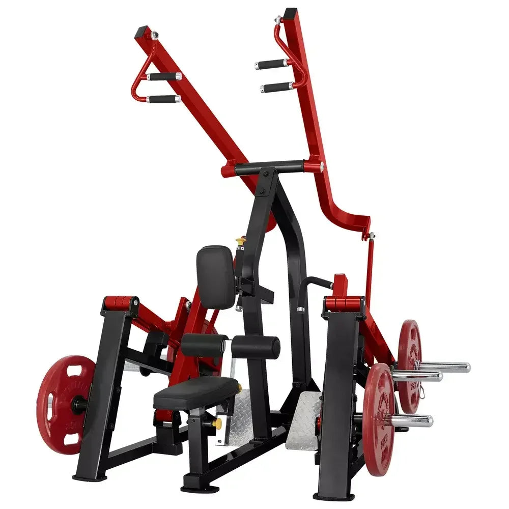 Rote Kraftstation mit Hantelbank und Gewichten für Homegym & Studio-Training