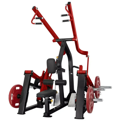 Rote Kraftstation mit Hantelbank und Gewichten für Homegym & Studio-Training