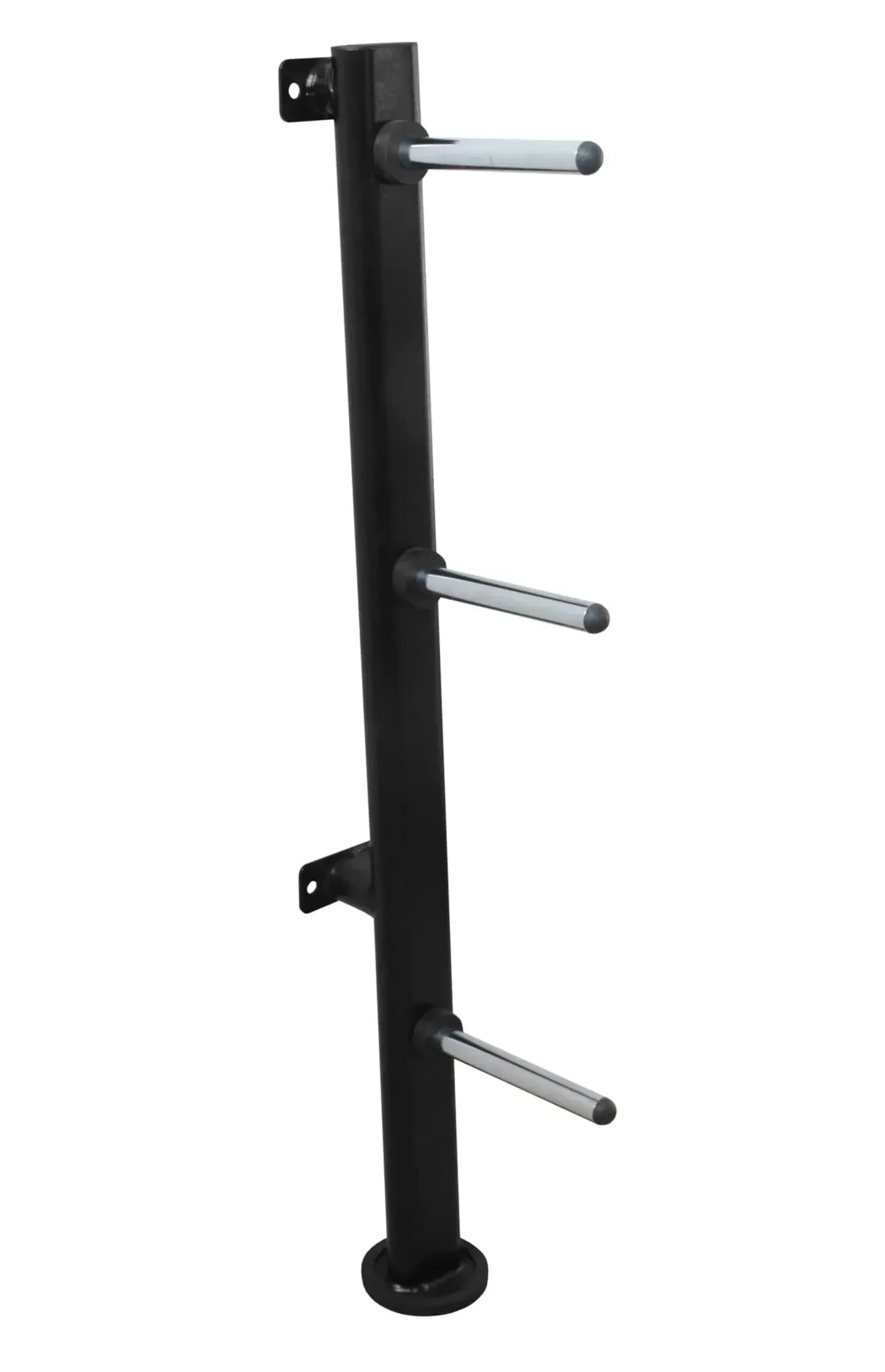 Schwarzer Hantelhalter mit 3 Edelstahlstangen für Homegym & Studio – robustes Fitness-Kraftgerät