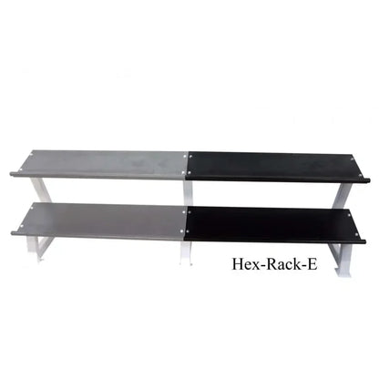 Hex-Rack-E Hantelablage für Homegym & Studio – robuste 2-Ebenen-Ablage für Fitness-Kraftgeräte