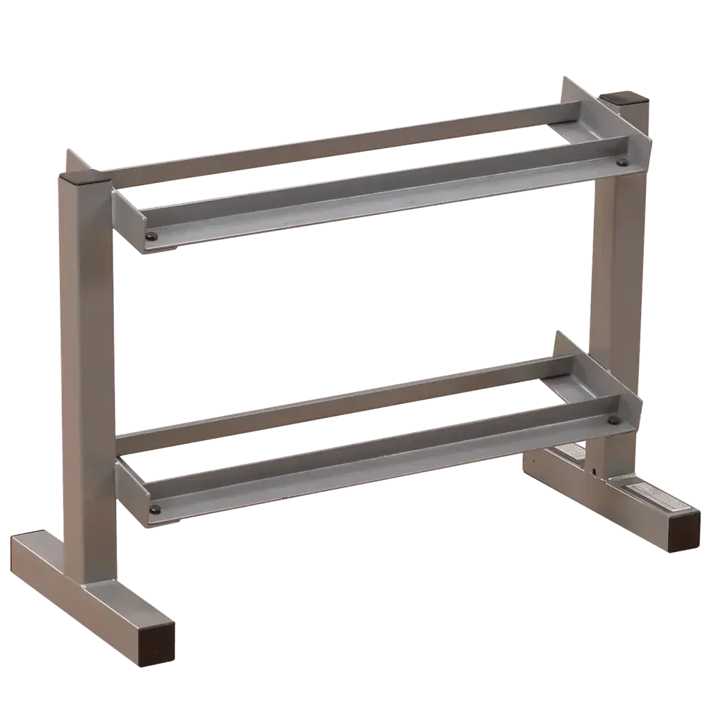 Hantelablage für Homegym, robustes Metallgestell mit 2 Ebenen für Hanteln und Fitnessgeräte