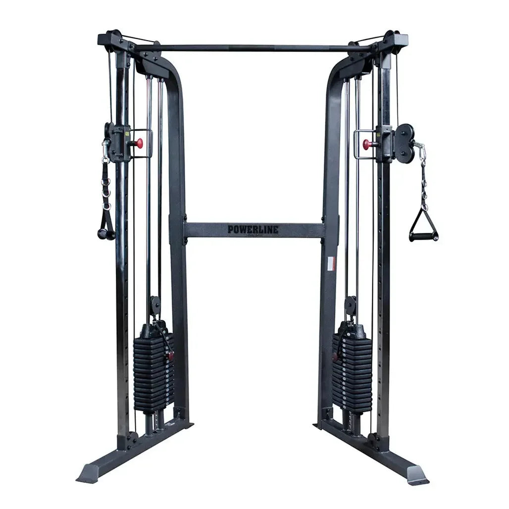 Powerline Kabelzugstation für Homegym & Studio – Krafttraining mit Gewichtsscheiben und Griffen