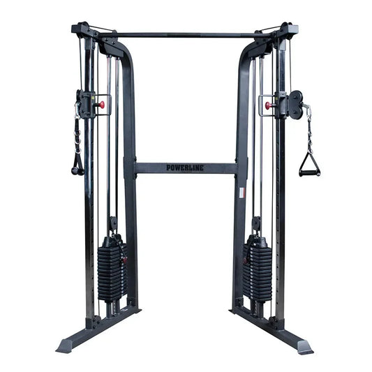 Powerline Kabelzugstation für Homegym & Studio – Krafttraining mit Gewichtsscheiben und Griffen