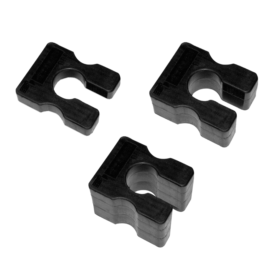 Body-Solid Abstufungs-Adapter Stack-M in drei Größen, schwarz gummiert mit Aussparung