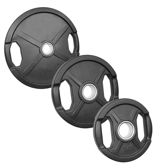 Schwarze Hantelscheiben 5kg, 10kg, 20kg für Krafttraining und Fitness-Homegym