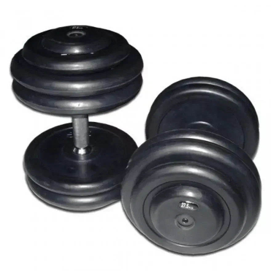 Schwarze Hanteln für Krafttraining, ideal für Homegym & Studio, 27,5 kg Gewicht
